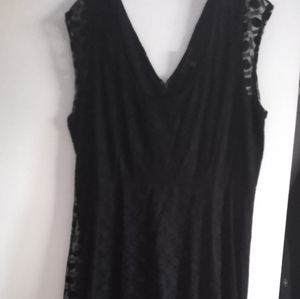 Dress black with lace and beautiful netting bottom hem